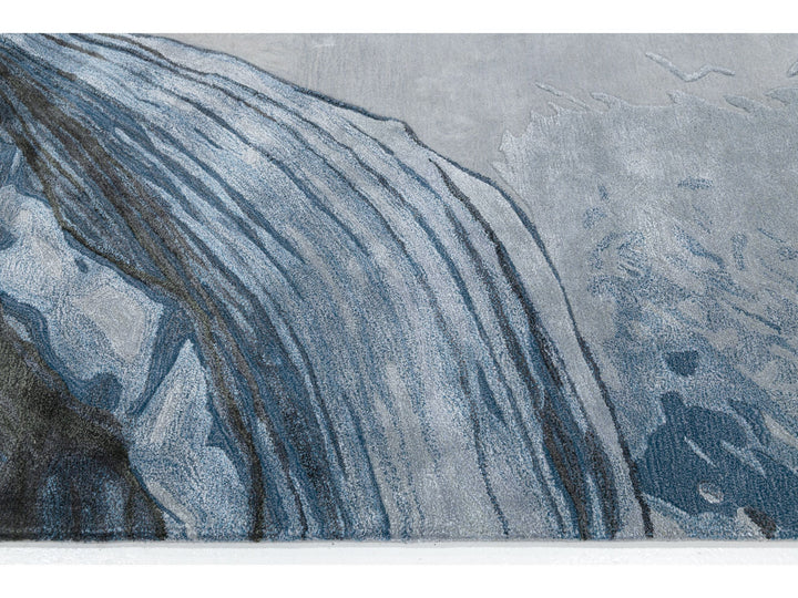 Modern Wool and Silk Rug 8 X 10