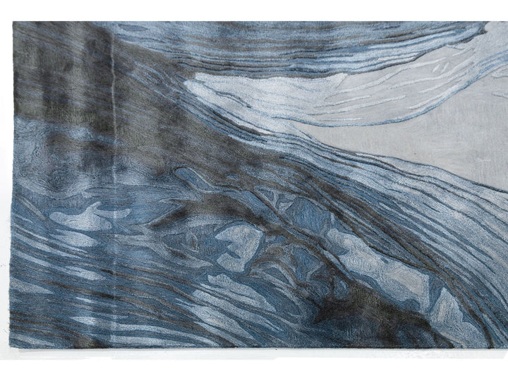 Modern Wool and Silk Rug 8 X 10