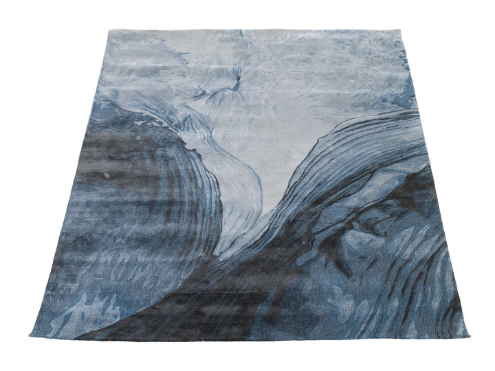 Modern Wool and Silk Rug 8 X 10