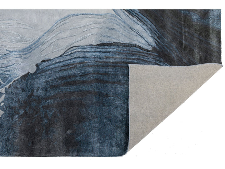 Modern Wool and Silk Rug 8 X 10