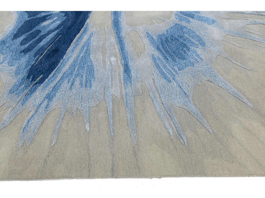 Modern Wool and Silk Rug 8 X 10