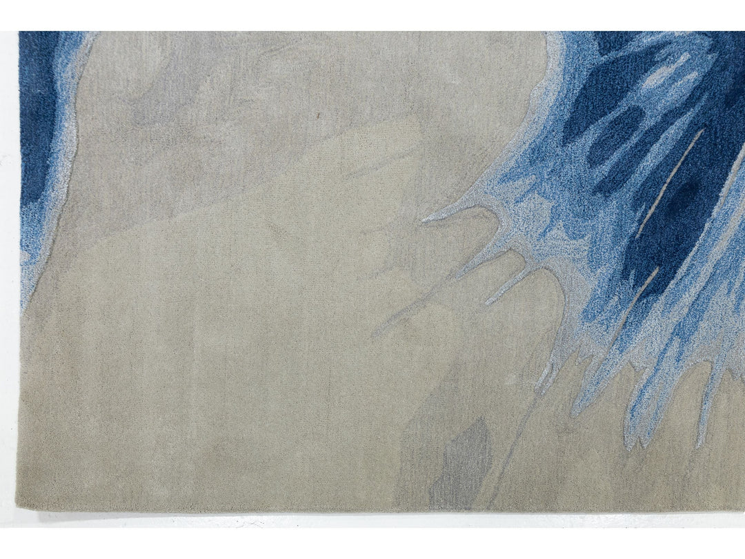 Modern Wool and Silk Rug 8 X 10