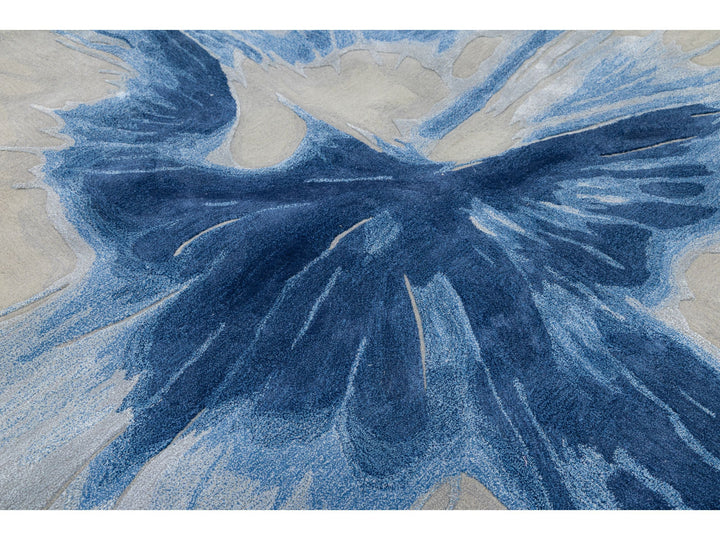 Modern Wool and Silk Rug 8 X 10