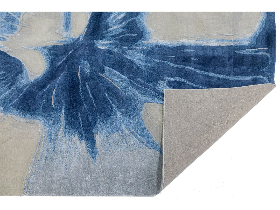 Modern Wool and Silk Rug 8 X 10