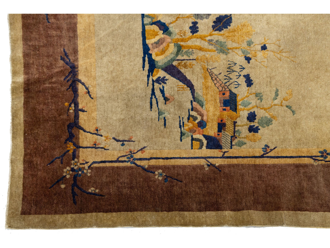 Antique Art Deco Chinese Rug 9 X 11