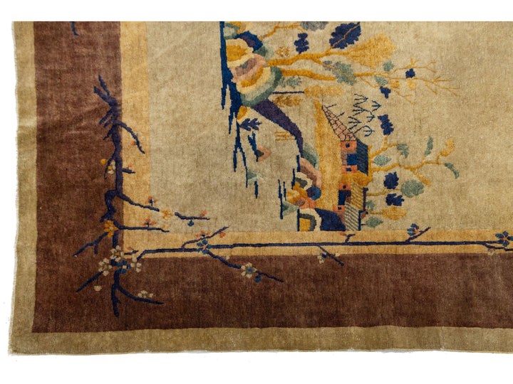 Antique Art Deco Chinese Rug 9 X 11