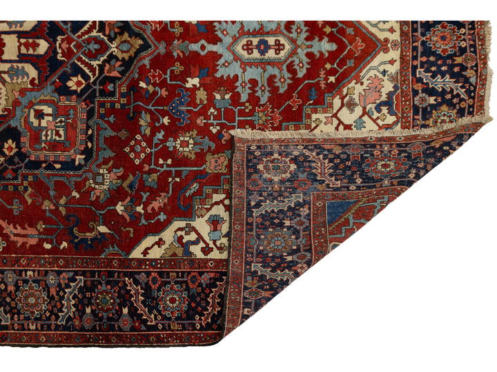 Antique Persian Serapi Wool Rug 9 X 14