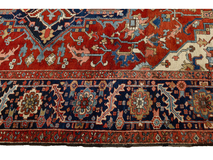 Antique Persian Serapi Wool Rug 9 X 14
