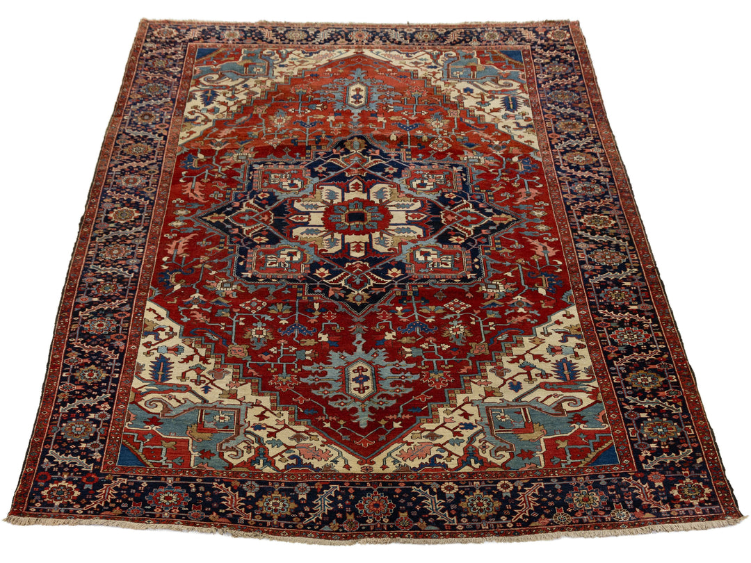Antique Persian Serapi Wool Rug 9 X 14