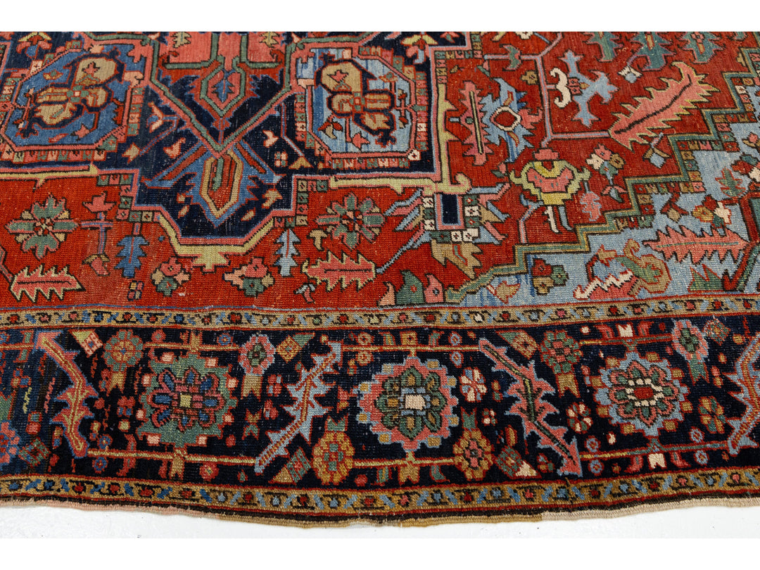 Antique Heriz Wool Rug 8 X 11