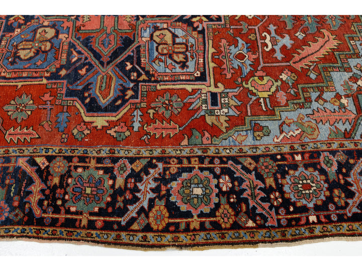 Antique Heriz Wool Rug 8 X 11