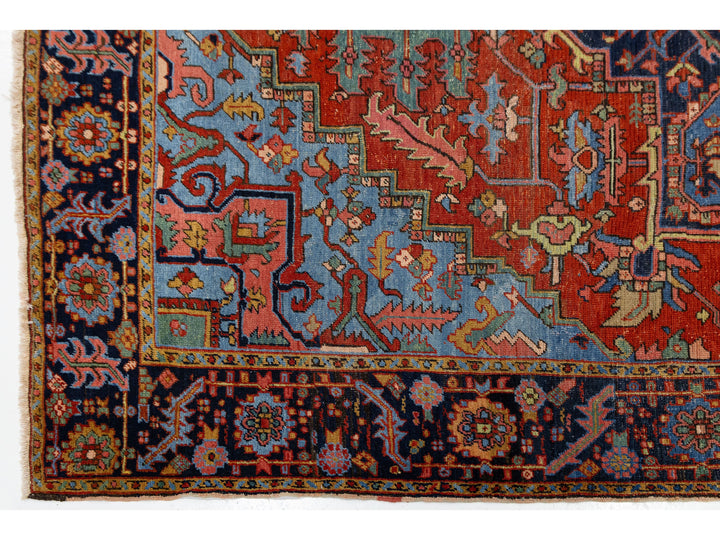 Antique Heriz Wool Rug 8 X 11