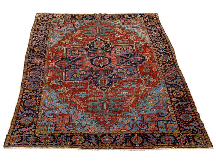 Antique Heriz Wool Rug 8 X 11
