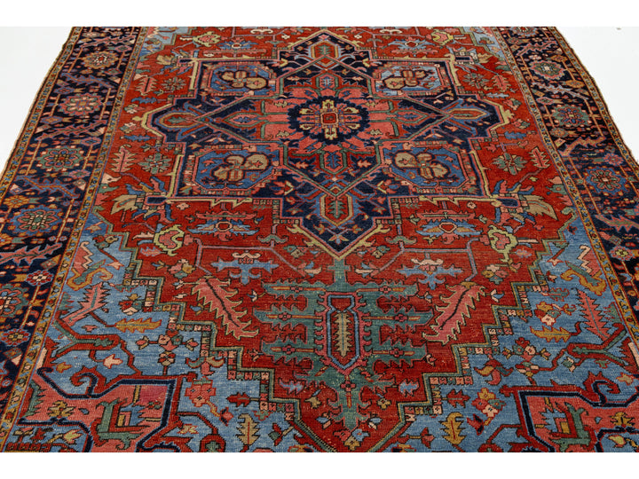Antique Heriz Wool Rug 8 X 11