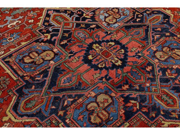 Antique Heriz Wool Rug 8 X 11
