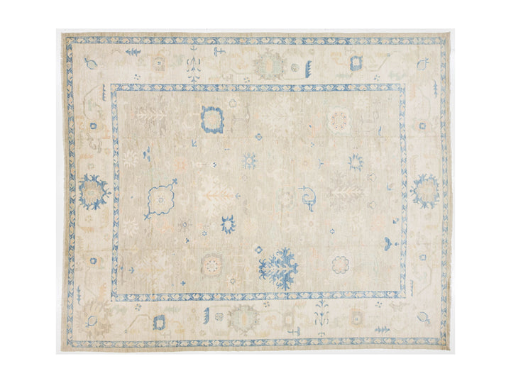Modern Oushak Wool Rug 12 X 15