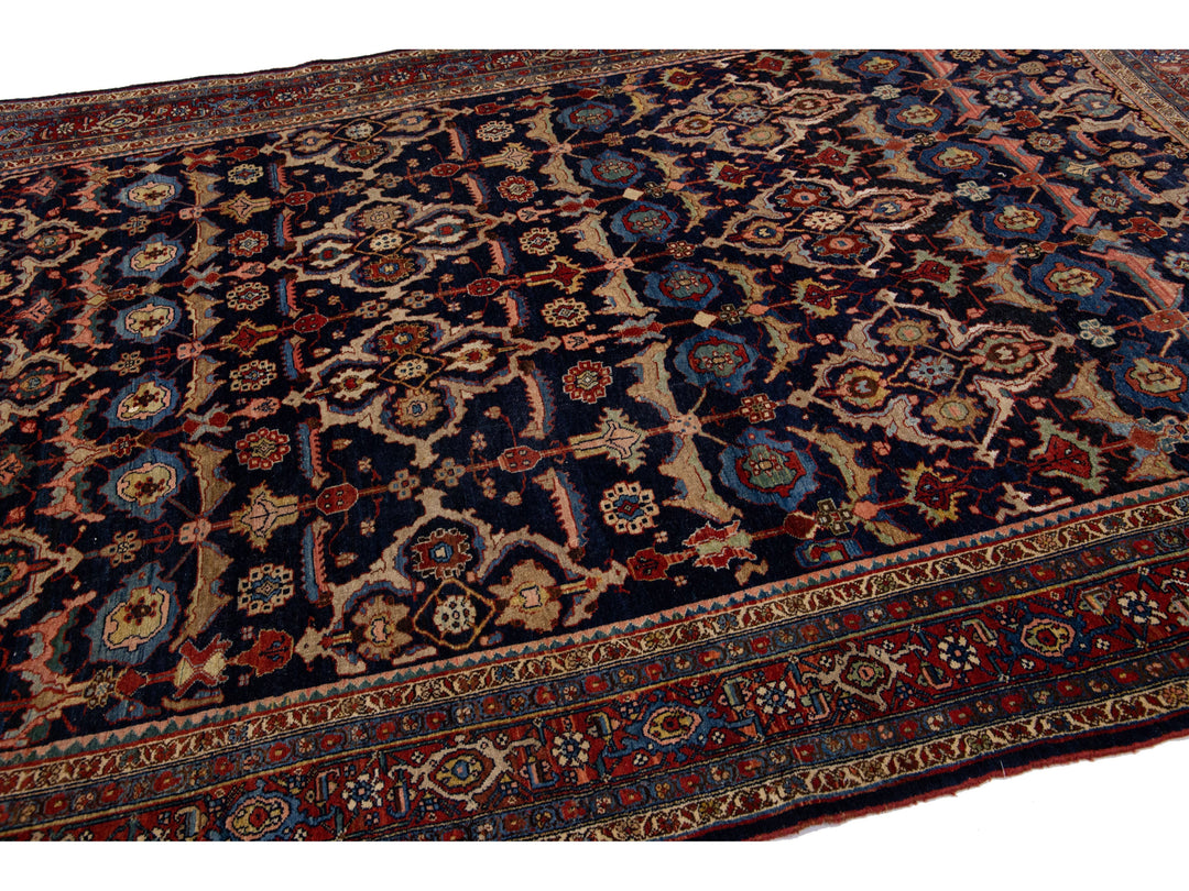 Antique Persian Bidjar Wool Rug 8 X 11