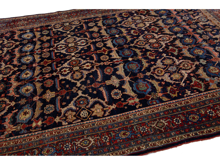 Antique Persian Bidjar Wool Rug 8 X 11