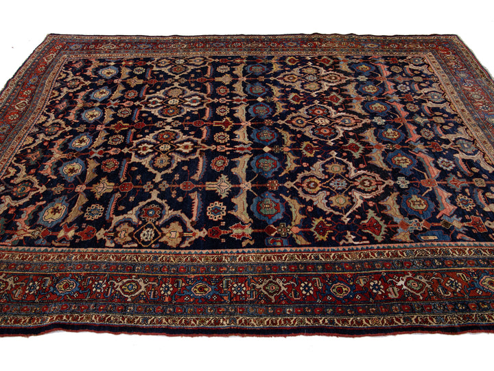 Antique Persian Bidjar Wool Rug 8 X 11