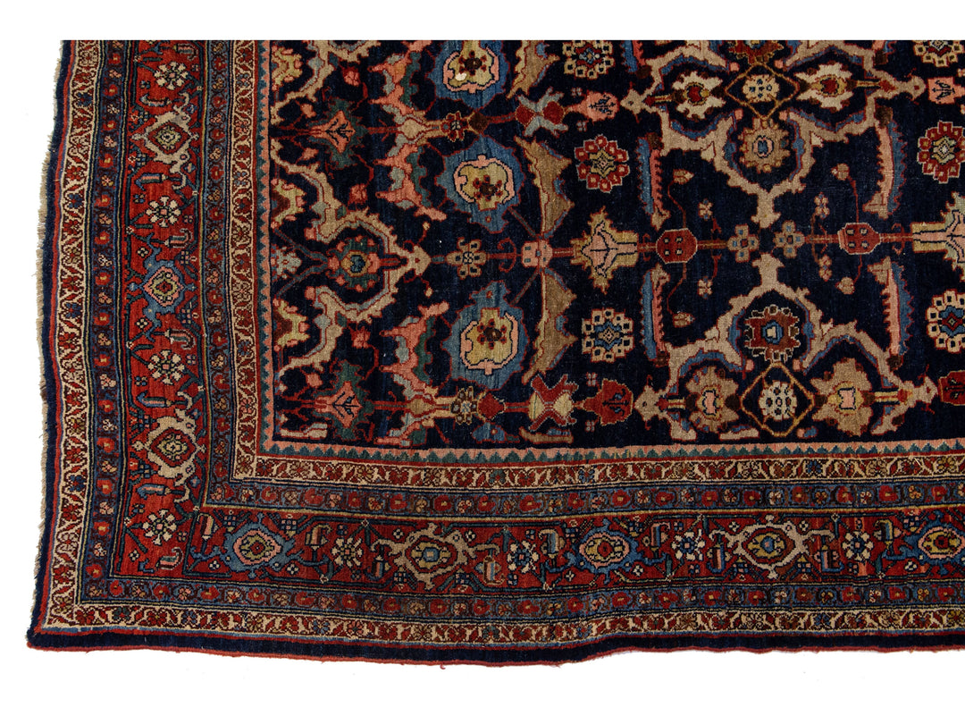 Antique Persian Bidjar Wool Rug 8 X 11