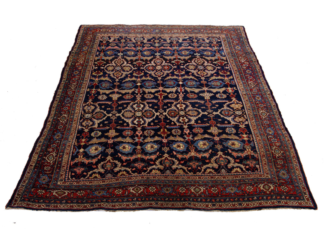 Antique Persian Bidjar Wool Rug 8 X 11