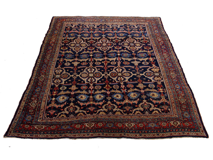 Antique Persian Bidjar Wool Rug 8 X 11