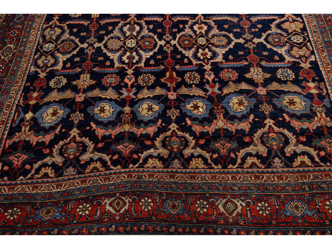 Antique Persian Bidjar Wool Rug 8 X 11