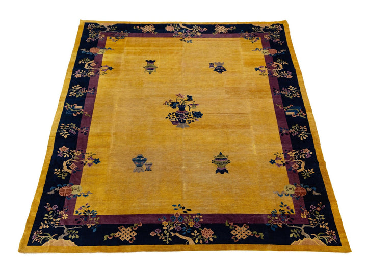 Antique Art Deco Chinese Rug 9 X 12