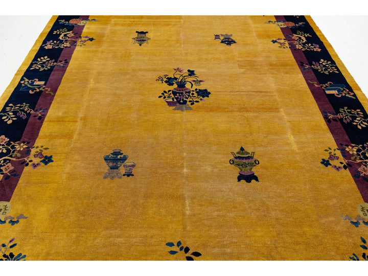Antique Art Deco Chinese Rug 9 X 12