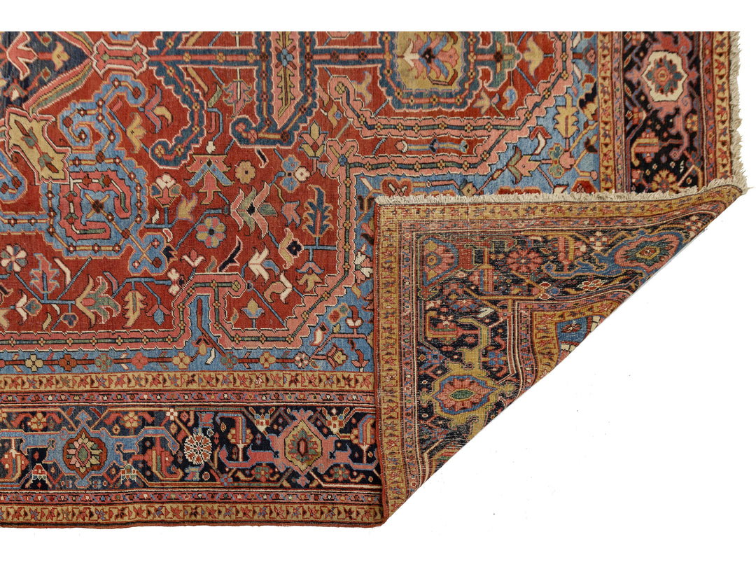 Antique Persian Heriz Wool Rug 11 X 18