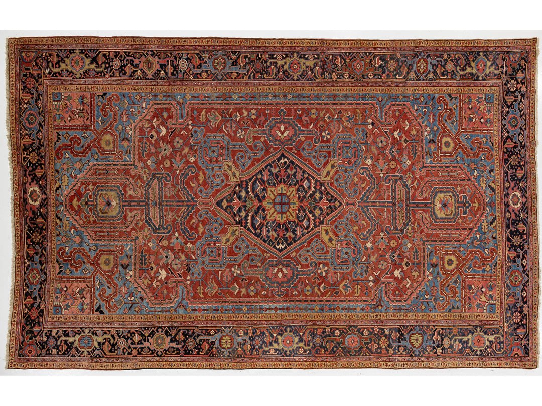 Antique Persian Heriz Wool Rug 11 X 18