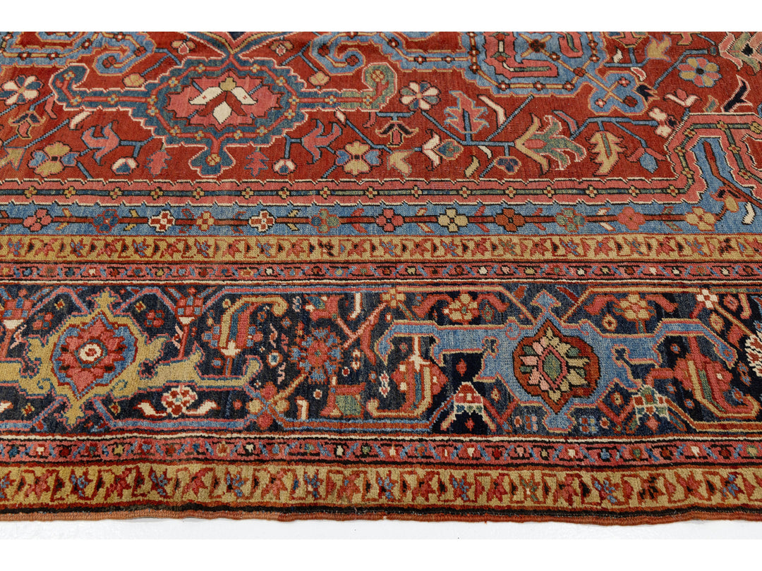 Antique Persian Heriz Wool Rug 11 X 18