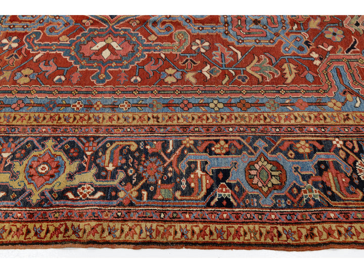 Antique Persian Heriz Wool Rug 11 X 18
