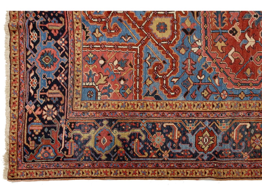 Antique Persian Heriz Wool Rug 11 X 18