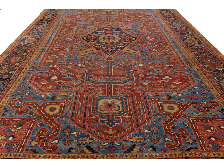 Antique Persian Heriz Wool Rug 11 X 18
