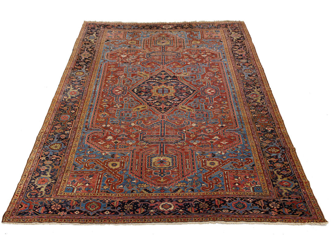 Antique Persian Heriz Wool Rug 11 X 18