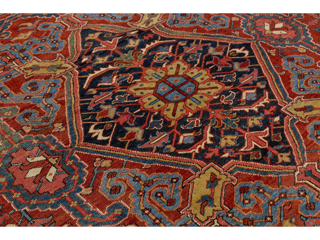Antique Persian Heriz Wool Rug 11 X 18