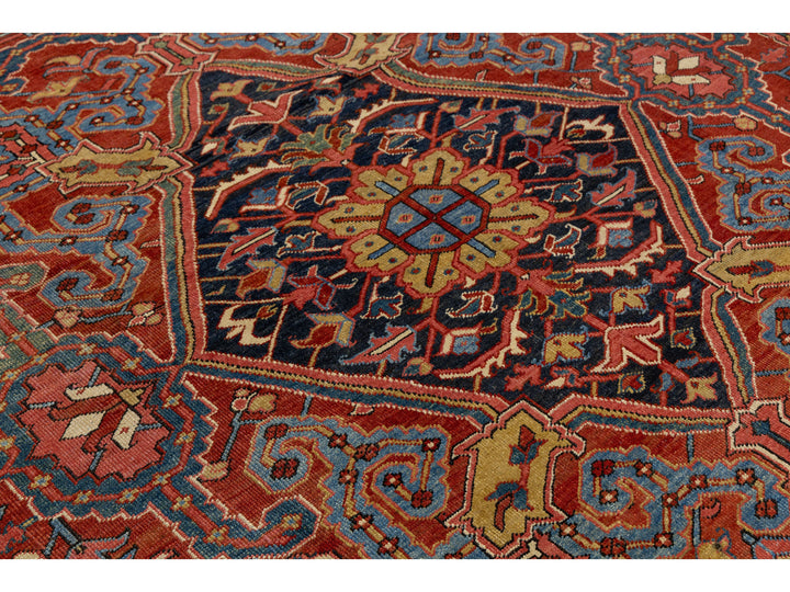 Antique Persian Heriz Wool Rug 11 X 18