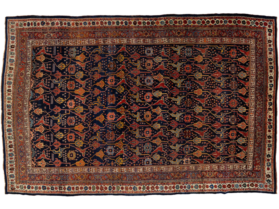 Antique Persian Bidjar Wool Rug 12 X 18