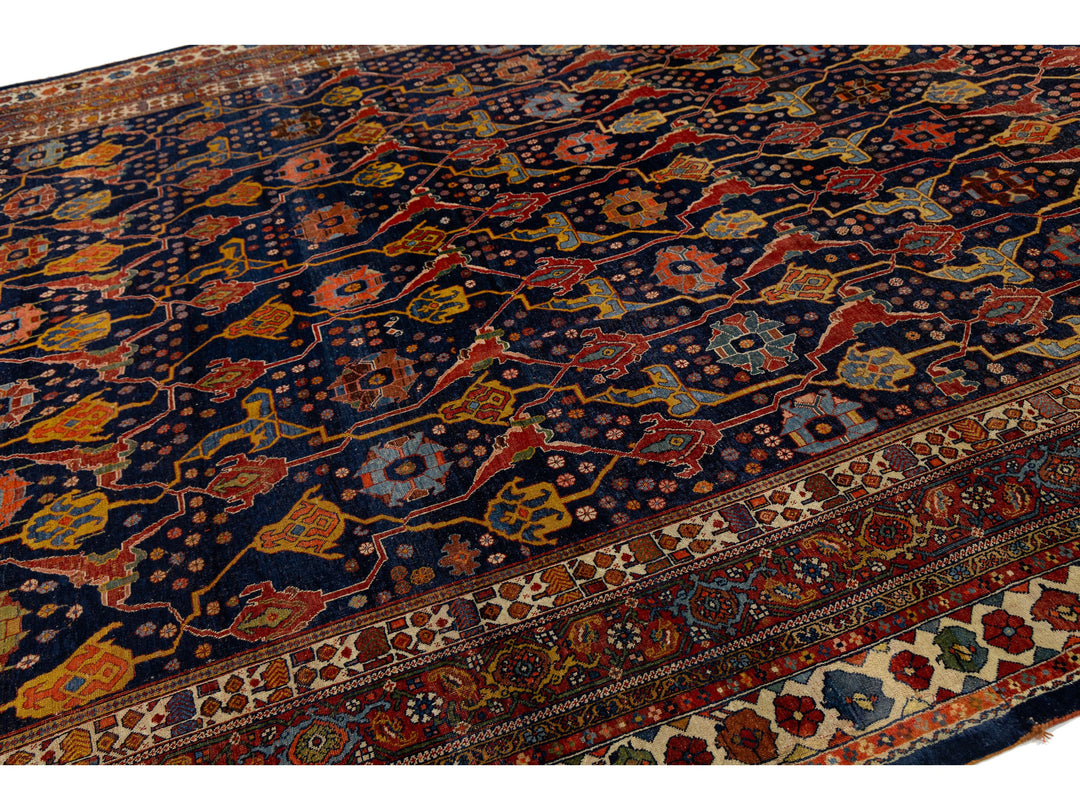 Antique Persian Bidjar Wool Rug 12 X 18