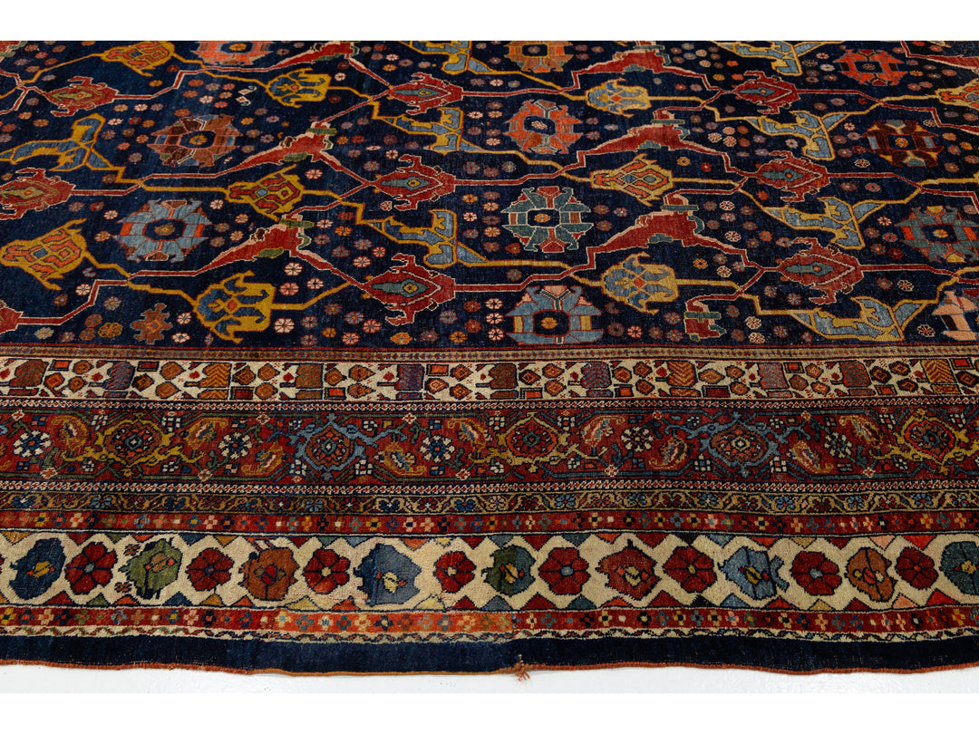 Antique Persian Bidjar Wool Rug 12 X 18