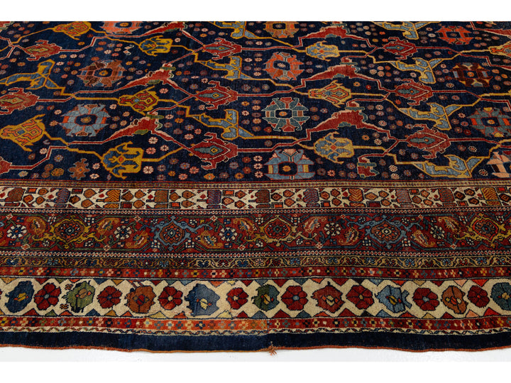 Antique Persian Bidjar Wool Rug 12 X 18