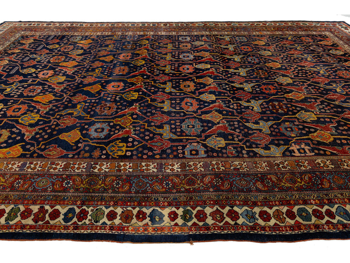 Antique Persian Bidjar Wool Rug 12 X 18