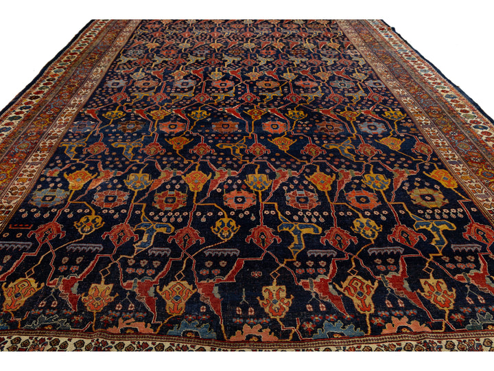 Antique Persian Bidjar Wool Rug 12 X 18