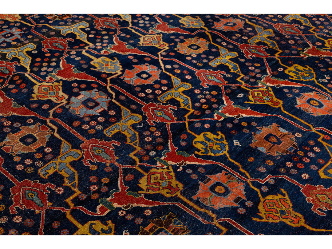 Antique Persian Bidjar Wool Rug 12 X 18