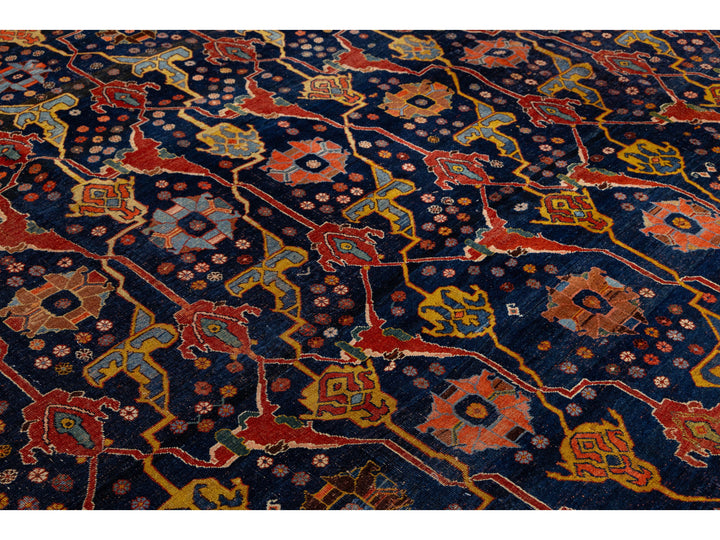 Antique Persian Bidjar Wool Rug 12 X 18