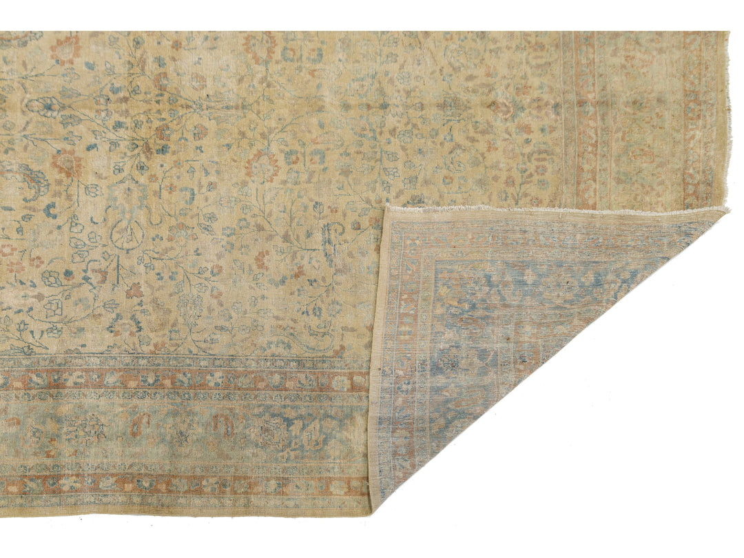 Antique Persian Mashad Wool Rug 10 X 17