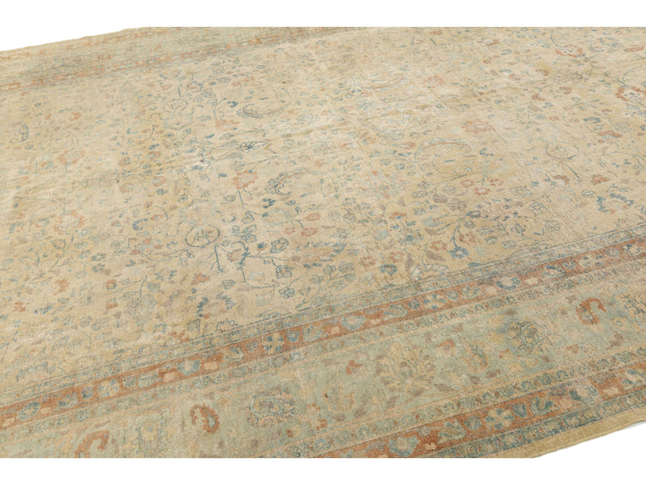 Antique Persian Mashad Wool Rug 10 X 17