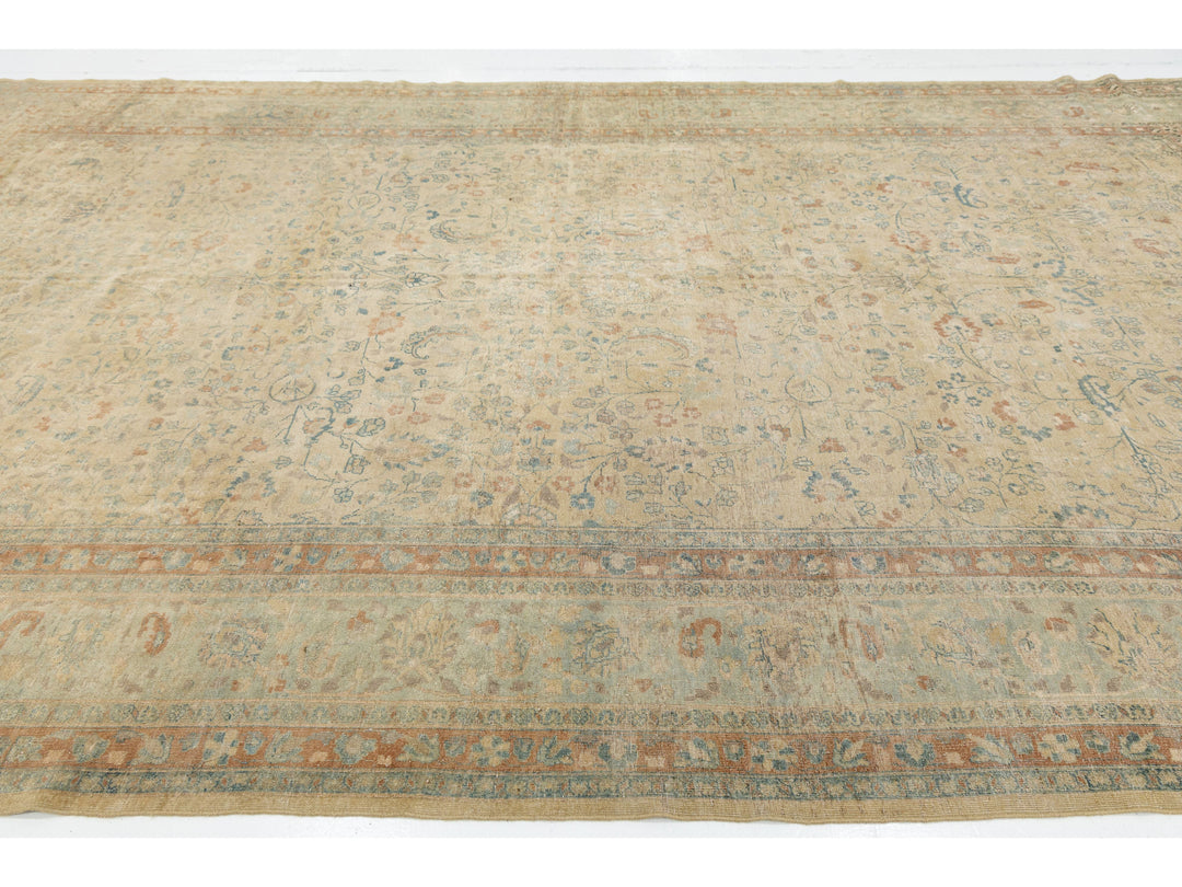 Antique Persian Mashad Wool Rug 10 X 17