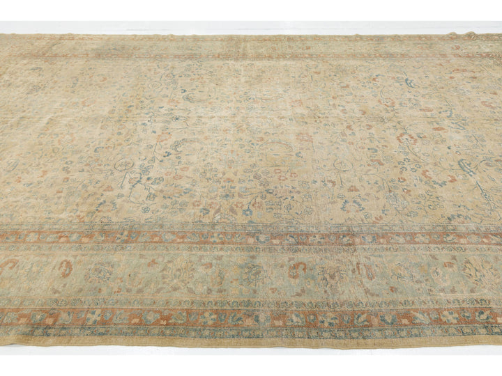 Antique Persian Mashad Wool Rug 10 X 17